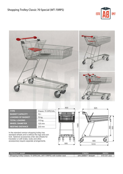 Classic 70 Special Shopping Trolley – 70L Retail Cart - AB Range