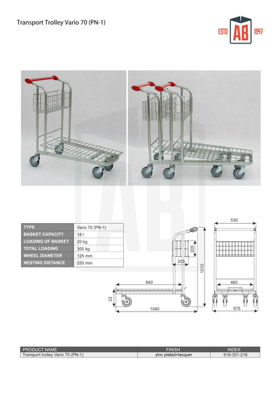 Vario 70 Transport Trolley – Multipurpose Commercial Hauler - AB Range