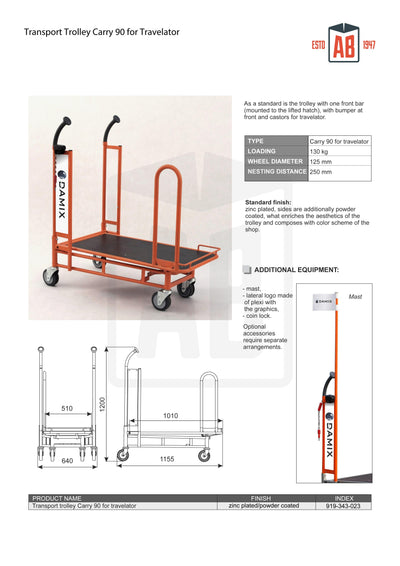 Carry 90 Transport Trolley – Plywood Platform with Travelator-Compatible Wheels - AB Range
