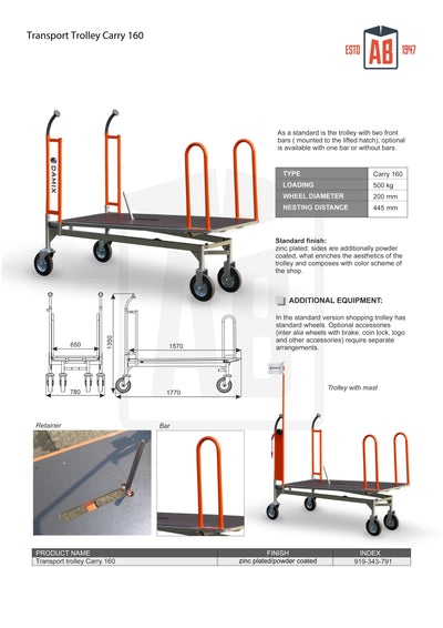 Carry 160 Transport Trolley – Heavy-Duty Plywood Platform for Maximum Load Capacity - AB Range