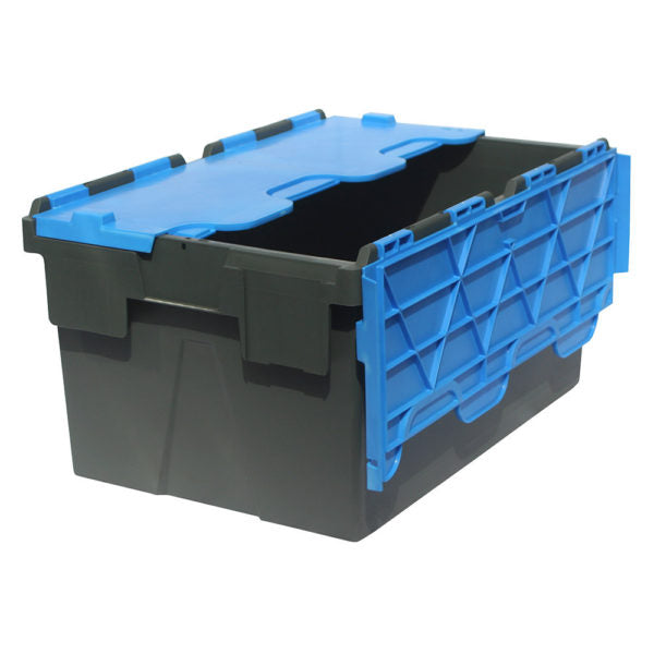 600 x 400 x 306mm Attached Lid Plastic Box (55L) – Heavy Duty PP Stora ...
