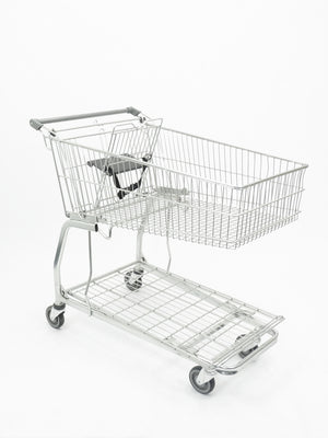 Cash and Carry Trolley with Fixed Basket and Platform 155L - Refurbished