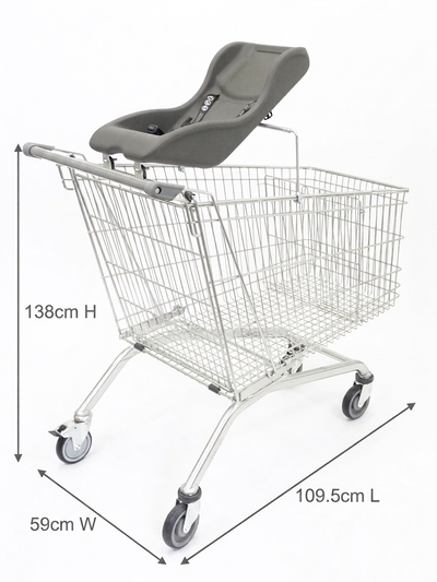 Shopping Trolley with Single Baby Seat, 212 Litre Capacity, 1095 x 590 x 1380 mm