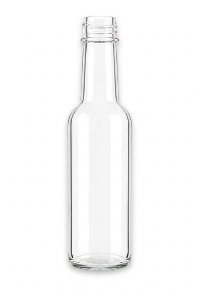 250ml Clear Glass Crown Neck Empty Bottles | 28mm Crown Finish | Beverage Bottles