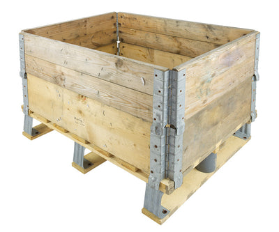 Used Wooden Pallet Collar 800 x 600 x 200mm – 4 Hinge Stacking Frame | Sustainable Choice