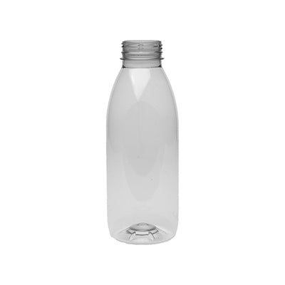 500ml Round PET Juice Bottle – Clear rPET Bottle with 38mm Neck