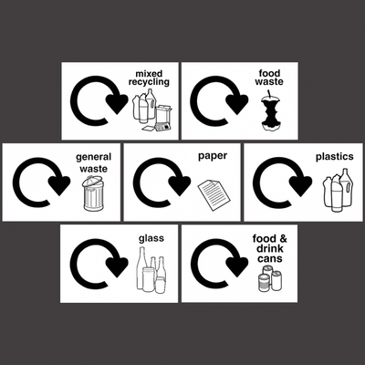 90 Litre Recycling Bin Set of 3 - Waste Sorting Station