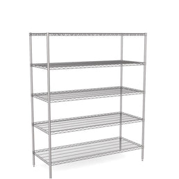 Zinc Wire Shelving – Static Unit 1895mm High | 5 Tier Heavy Duty Storage Rack