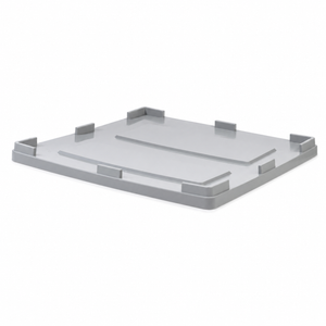 Heavy duty 1000x1200mm drop on plastic lid for rigid and collapsible plastic box pallets