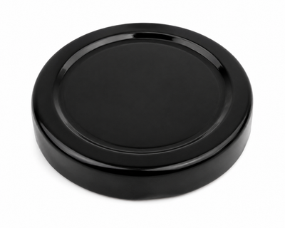 48mm Black Twist-Off Metal Caps for Glass Jars & Bottles