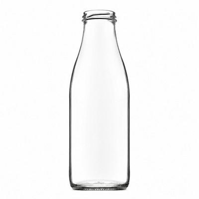 1 Litre Screw Neck Glass Milk Bottle | 48mm Neck | Reusable Glass Dairy Bottle | 1L