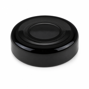 38mm Black Button Twist-Off Caps | Roll Thread Metal Jar Lids