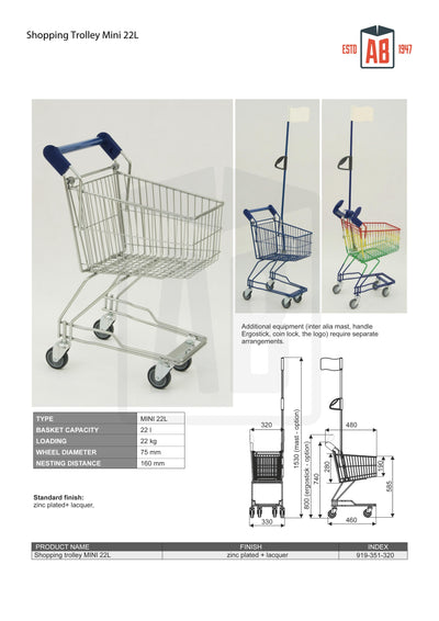 Mini 22L Shopping Trolley - AB Range