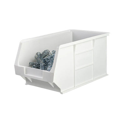 Antibacterial Small Parts Bins | White Hygiene-Safe Storage Containers