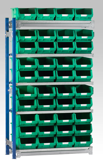 Single Extension Bay Shelving with Bin Kits | Add-On Small Parts Storage Unit