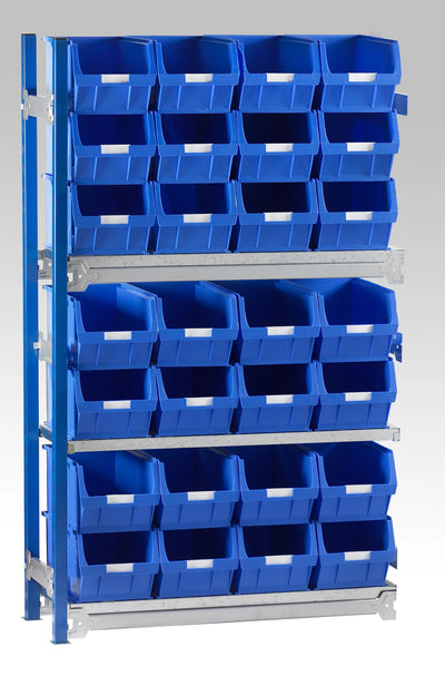 Single Extension Bay Shelving with Bin Kits | Add-On Small Parts Storage Unit