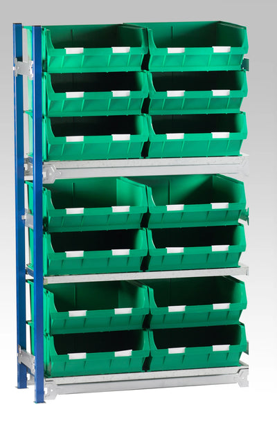 Single Extension Bay Shelving with Bin Kits | Add-On Small Parts Storage Unit