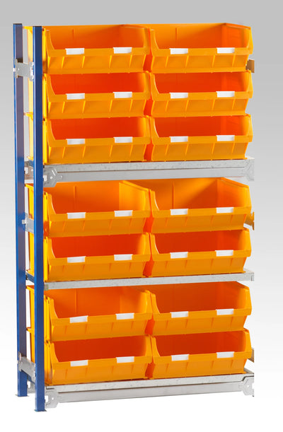 Single Extension Bay Shelving with Bin Kits | Add-On Small Parts Storage Unit