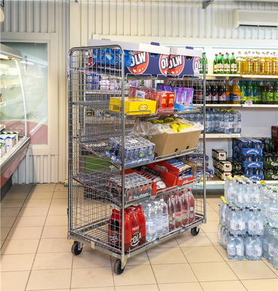 Wire Trolley – 3 Sided Galvanised Roll Container | 400kg Load Capacity