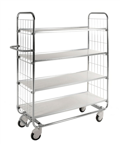 Series 8000 Shelving Trolley – Electrogalvanised with Central Lock – 250 kg Capacity (1195 × 470 × 1590 mm)