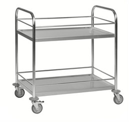 2-Floor Stainless Steel Trolley – C2 – 100 kg Capacity (910 × 590 × 940 mm)