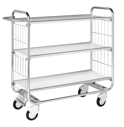 Series 8000 Shelving Trolley – Electrogalvanised with Central Lock – 250 kg Capacity (1395 × 470 × 1120 mm)