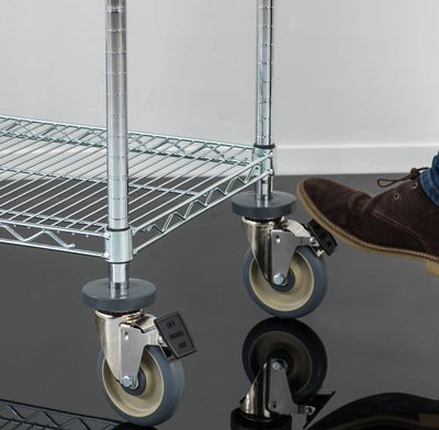 Stainless Steel Wire Shelving – Mobile Unit 1950mm High, 5 Tier, Catering & Hospital Grade