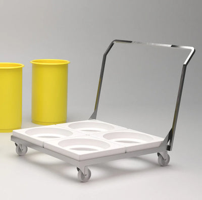 Quad Dolly Trolley for 18L, 30L, 45L & 73L Stacking Bins – Compatible with 90L Nesting Bin & 90L Tapered Nesting Bin – Food Approved