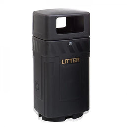 90 Litre External Hood Top Waste Bin – MDPE Outdoor Litter Bin with Liner