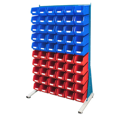 Free-Standing Louvred Panels with Bins | Single Sided Mild Steel Storage Unit