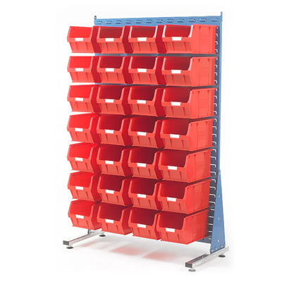 Free-Standing Louvred Panels with Bins | Single Sided Mild Steel Storage Unit