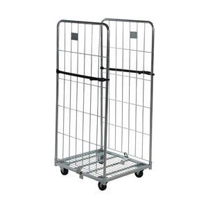 Two-Sided Demountable Roll Pallet with Rod Infill – Optional Shelves & Straps, 125mm Nylon Castors