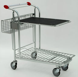 Vario WTP-3D Transport Trolley – Dual-Level Trolley with Basket and Shelf - AB Range