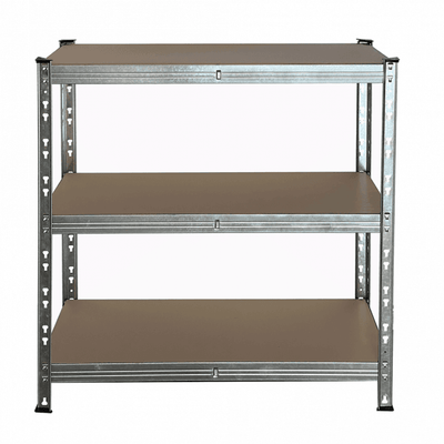 Boltless Galvanised Shelving Unit with 3 MDF Shelf Levels, 175kg Per Level, 900mm High