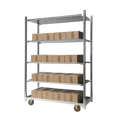 Danish Plant Trolley with 3 Shelves – Galvanized Steel Frame – 1350x565x1900mm