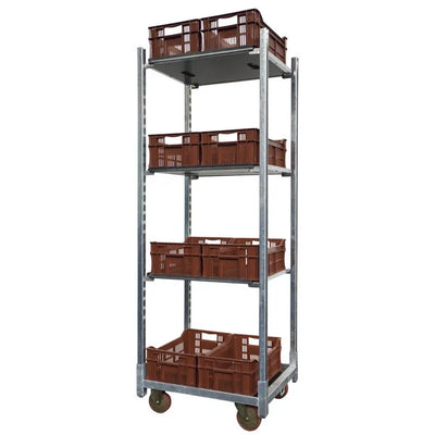 Danish Plant Trolley with 3 Adjustable Shelves – 715x565x1900mm, Galvanized Steel Frame