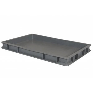 9L Euro plastic stacking tray 600x400x58mm with closed walls and reinforced base