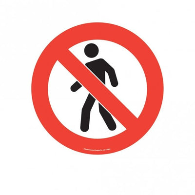No Pedestrians Floor Marker Sign – 430mm Diameter Slip Resistant Graphic
