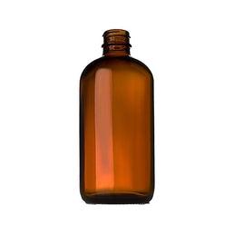 240ml Amber Boston Round Glass Bottle – Screw Neck Bottle