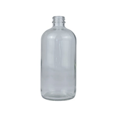 480ml Clear Boston Round Bottle – White Flint Glass Bottle