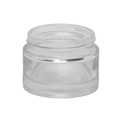 50ml Clear Squat Glass Jar – White Flint Cosmetic Container – Wide Mou ...