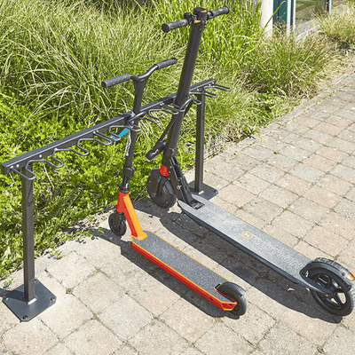 Free-Standing Scooter Rack - 9 Scooters, Steel Parking Stand