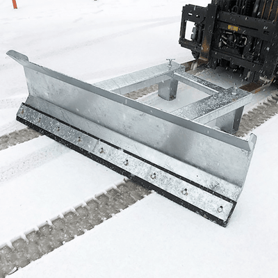 Galvanised Snow Plough Forklift Truck Attachment – Fixed -15° Angle, 683mm Centres