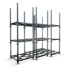 Galvanised medium heavy duty post pallet stillage with 1400x1030mm base and 1000kg load capacity
