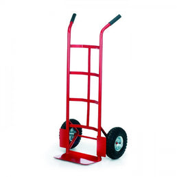 Standard Steel Sack Truck with Pneumatic Tyres, 150kg Capacity, Red