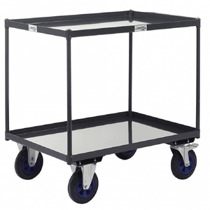 Heavy Duty 2 Shelf Steel Tray Trolley 600kg Capacity