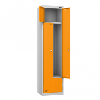 Z Twin Steel Locker with Cam - Key Lock - 450 x 450 x 1800mm