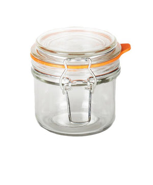 125ml clear glass clip-top jar with airtight lid