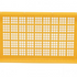 stackable mesh plastic bread & meat tray in yellow (bottom view)