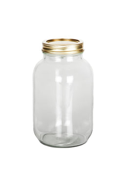 1 Litre Embossed Glass Mason Jar